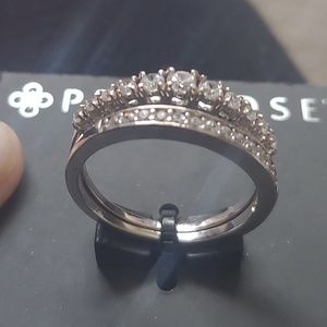 Women's Size 8 Silver Two Band Ring